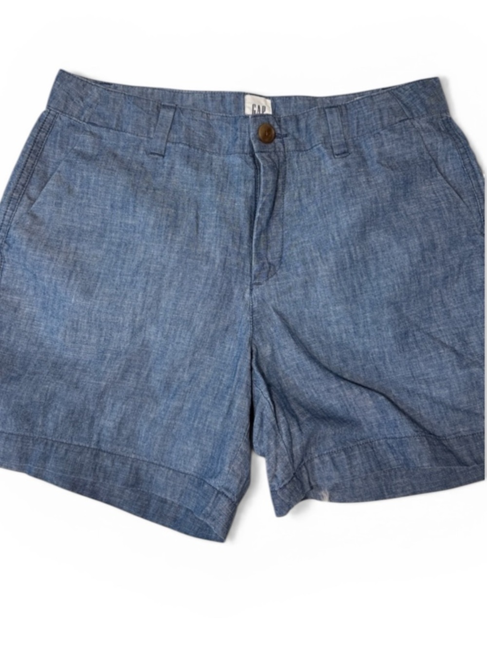 GAP Blue Linen-Blend Casual Shorts Size 4